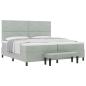 Preview: Boxspringbett mit Kopfteil Hellgrau 200 x 200 cm Samt
