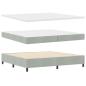 Preview: Boxspringbett mit Kopfteil Hellgrau 200 x 200 cm Samt