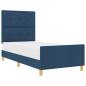Preview: Bettgestell mit Kopfteil Blau 90 x 200 cm Stoff