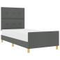 Preview: Bettgestell mit Kopfteil Dunkelgrau 100 x 200 cm Stoff