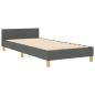 Preview: Bettgestell mit Kopfteil Dunkelgrau 100 x 200 cm Stoff