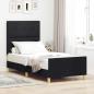 Preview: ARDEBO.de - Bettgestell mit Kopfteil Schwarz 100 x 200 cm Stoff