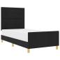 Preview: Bettgestell mit Kopfteil Schwarz 100 x 200 cm Stoff