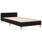 Preview: Bettgestell mit Kopfteil Schwarz 100 x 200 cm Stoff