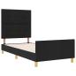 Preview: Bettgestell mit Kopfteil Schwarz 100 x 200 cm Stoff