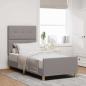 Preview: ARDEBO.de - Bettgestell mit Kopfteil Taupe 100 x 200 cm Stoff