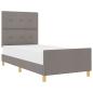 Preview: Bettgestell mit Kopfteil Taupe 100 x 200 cm Stoff