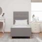 Preview: Bettgestell mit Kopfteil Taupe 100 x 200 cm Stoff
