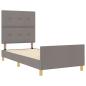 Preview: Bettgestell mit Kopfteil Taupe 100 x 200 cm Stoff