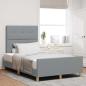 Preview: ARDEBO.de - Bettgestell mit Kopfteil Hellgrau 120 x 190 cm Stoff