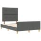 Preview: Bettgestell mit Kopfteil Dunkelgrau 120 x 190 cm Stoff