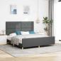 Preview: ARDEBO.de - Bettgestell mit Kopfteil Dunkelgrau 180 x 200 cm Stoff