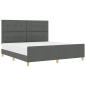 Preview: Bettgestell mit Kopfteil Dunkelgrau 180 x 200 cm Stoff