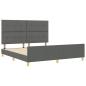 Preview: Bettgestell mit Kopfteil Dunkelgrau 180 x 200 cm Stoff