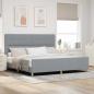 Preview: ARDEBO.de - Bettgestell mit Kopfteil Hellgrau 200 x 200 cm Stoff