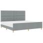 Preview: Bettgestell mit Kopfteil Hellgrau 200 x 200 cm Stoff