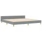 Preview: Bettgestell mit Kopfteil Hellgrau 200 x 200 cm Stoff