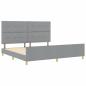 Preview: Bettgestell mit Kopfteil Hellgrau 200 x 200 cm Stoff