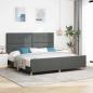 Preview: ARDEBO.de - Bettgestell mit Kopfteil Dunkelgrau 200 x 200 cm Stoff