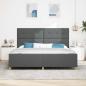 Preview: Bettgestell mit Kopfteil Dunkelgrau 200 x 200 cm Stoff