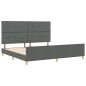 Preview: Bettgestell mit Kopfteil Dunkelgrau 200 x 200 cm Stoff