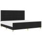 Preview: Bettgestell mit Kopfteil Schwarz 200 x 200 cm Stoff