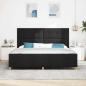 Preview: Bettgestell mit Kopfteil Schwarz 200 x 200 cm Stoff