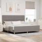 Preview: ARDEBO.de - Bettgestell mit Kopfteil Taupe 200 x 200 cm Stoff