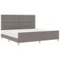 Preview: Bettgestell mit Kopfteil Taupe 200 x 200 cm Stoff