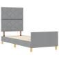Preview: Bettgestell mit Kopfteil Hellgrau 80 x 200 cm Stoff