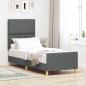 Preview: ARDEBO.de - Bettgestell mit Kopfteil Dunkelgrau 80 x 200 cm Stoff
