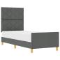 Preview: Bettgestell mit Kopfteil Dunkelgrau 80 x 200 cm Stoff