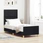 Preview: ARDEBO.de - Bettgestell mit Kopfteil Schwarz 80 x 200 cm Stoff