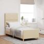 Preview: ARDEBO.de - Bettgestell mit Kopfteil Creme 80 x 200 cm Stoff