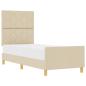Preview: Bettgestell mit Kopfteil Creme 80 x 200 cm Stoff