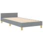 Preview: Bettgestell mit Kopfteil Hellgrau 90 x 200 cm Stoff