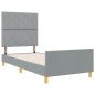 Preview: Bettgestell mit Kopfteil Hellgrau 90 x 200 cm Stoff
