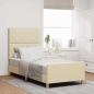 Preview: ARDEBO.de - Bettgestell mit Kopfteil Creme 90 x 200 cm Stoff