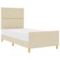Preview: Bettgestell mit Kopfteil Creme 90 x 200 cm Stoff