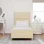 Preview: Bettgestell mit Kopfteil Creme 90 x 200 cm Stoff