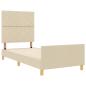 Preview: Bettgestell mit Kopfteil Creme 90 x 200 cm Stoff