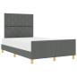 Preview: Bettgestell mit Kopfteil Dunkelgrau 120 x 190 cm Stoff