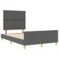 Preview: Bettgestell mit Kopfteil Dunkelgrau 120 x 190 cm Stoff