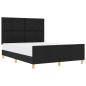 Preview: Bettgestell mit Kopfteil Schwarz 140 x 190 cm Stoff