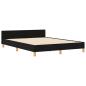 Preview: Bettgestell mit Kopfteil Schwarz 140 x 190 cm Stoff
