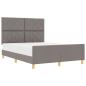 Preview: Bettgestell mit Kopfteil Taupe 140 x 200 cm Stoff