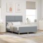 Preview: ARDEBO.de - Bettgestell mit Kopfteil Hellgrau 160 x 200 cm Stoff