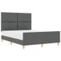 Preview: Bettgestell mit Kopfteil Dunkelgrau 160 x 200 cm Stoff