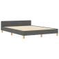 Preview: Bettgestell mit Kopfteil Dunkelgrau 160 x 200 cm Stoff