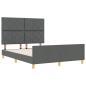 Preview: Bettgestell mit Kopfteil Dunkelgrau 160 x 200 cm Stoff